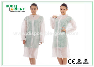PP/SMS Disposable Lab Coat/Light Weight Disposable Medical Clothing with zip closure