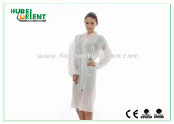 Non Sterile  22gsm MP Disposable Lab Coats With Zip Closure