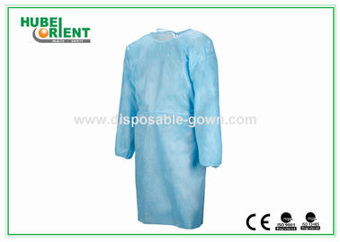 Blue Color Heat Seal Hospital Use Disposable Surgical Scrubs With Knitted Cuff