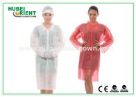 With Shirt Collar Knitted Cuff Disposable Lab Coats Made By Breathable Non Woven For Prevent dust