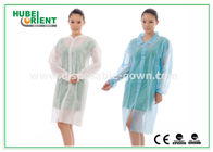With Shirt Collar Knitted Cuff Disposable Lab Coats Made By Breathable Non Woven For Prevent dust