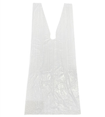 Machine Made Waterproof Long Sleeves Disposable PE Work Gown With Roll Packaging