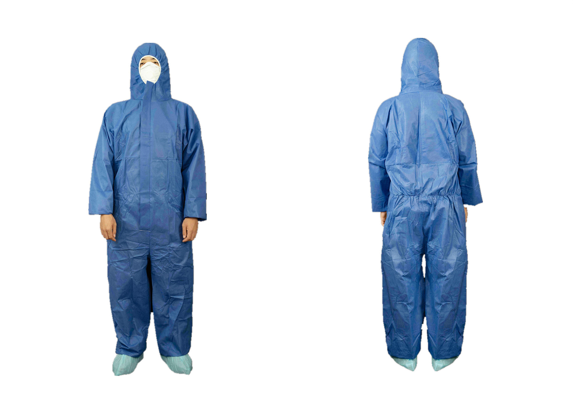 CE Type5/6 SMMS Disposable Coverall Anti Static Breathable PPE Clothing