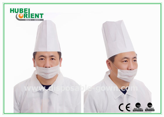 Long White Paper Disposable Head Cap Bouffant Shaped with Adjustable Size