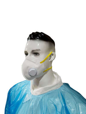 NIOSH N95 White Folded Shape Respirator With Exhalation Valve For Industrial protection